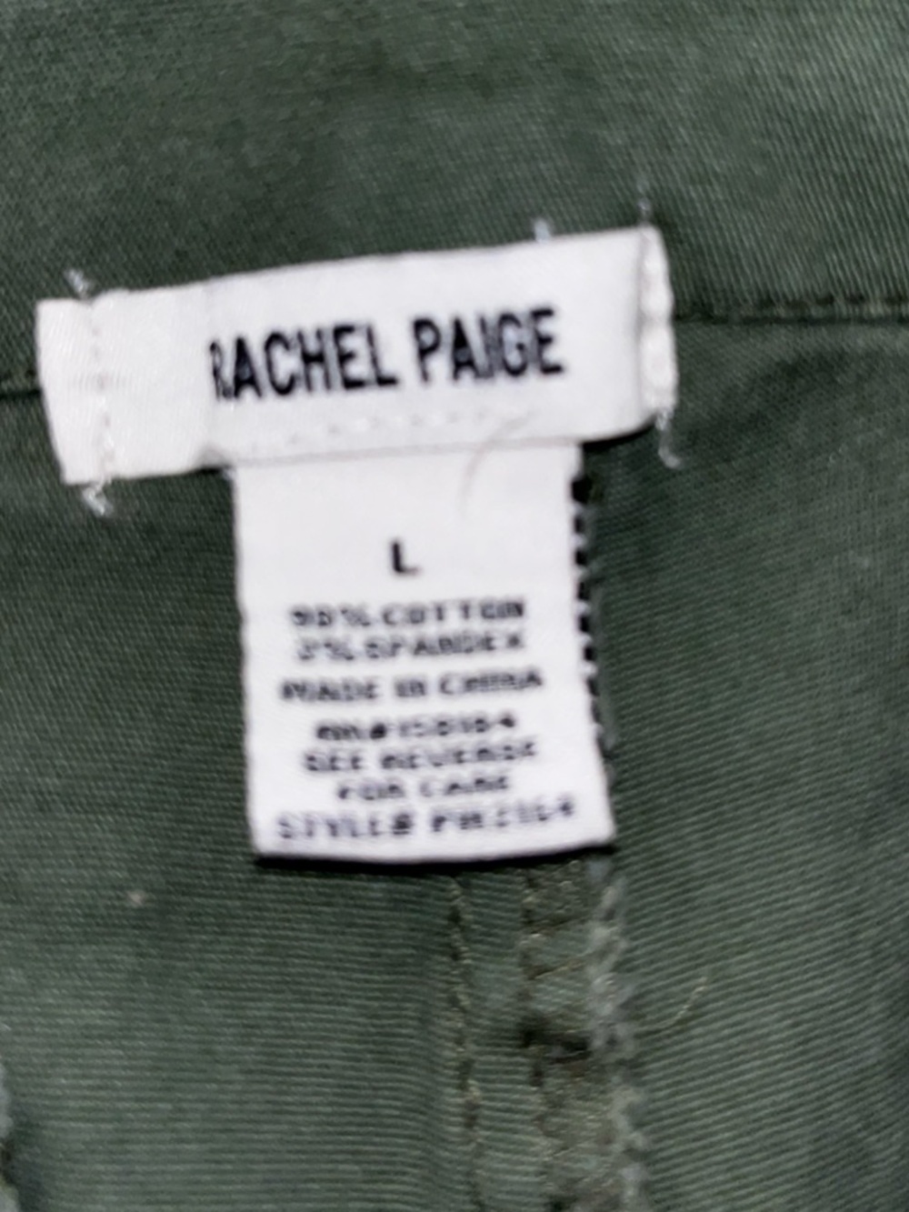 WOMENS Rachel Paige High Rise Army Green Wide Leg Cargo Pants Size Large - Picture 5 of 5